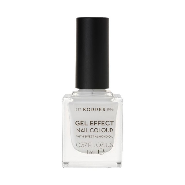 Korres Gel Effect Nail Colour 1 Blanc White Βερνίκι Νυχιών με Αμυγδαλέλαιο 11ml