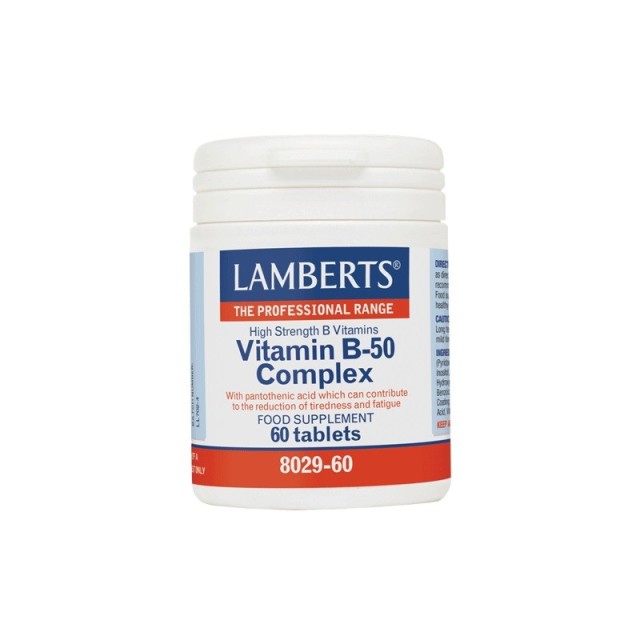 Lamberts B-50 Complex Σύμπλεγμα Βιταμινών Β 60Tabs