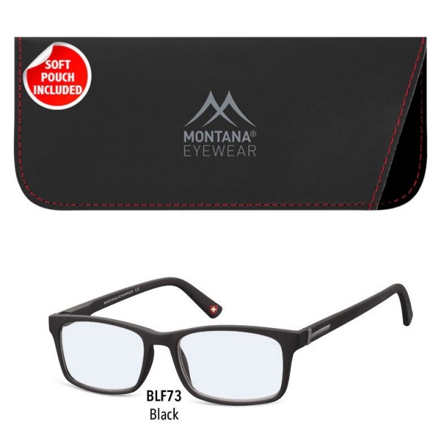 Montana Eyewear BLF73 Γυαλιά Πρεσβυωπίας +1.00 Βαθμών με Φίλτρο Προστασίας από Οθόνες, Μαυρου Χρώματος