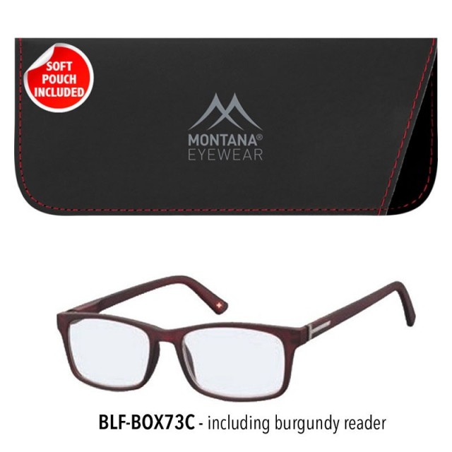 Montana Eyewear BLF73C Γυαλιά Πρεσβυωπίας +3.50 Βαθμών με Φίλτρο Προστασίας από Οθόνες, Χρωματος Σκούρο Κόκκινο Ματ