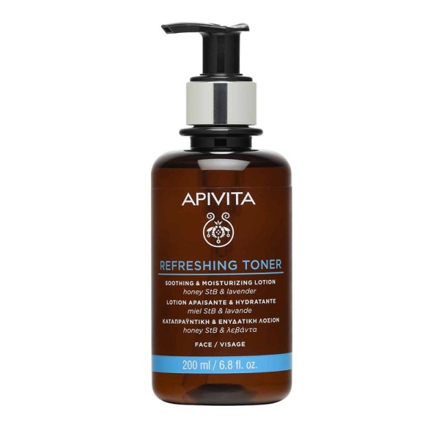 Apivita Refreshing Toner Soothing & Moisturizing Lotion Καταπραϋντική & Ενυδατική Λοσιόν με Μέλι & Λεβάντα 200ml