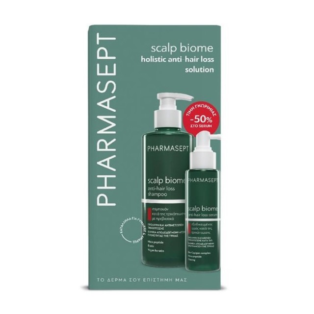 Pharmasept Promo Scalp Biome Anti-Hair Loss Shampoo - Σαμπουάν Κατά της Τριχόπτωσης 400ml & Serum - Ορός Κατά της Τριχόπτωσης 100ml
