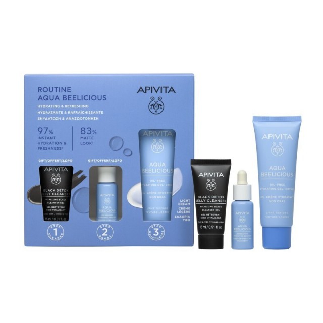 Apivita Promo Aqua Beelicious Κρέμα Τζελ Ενυδάτωσης Ελαφριάς Υφής 40ml & ΔΩΡΟ Τζελ Καθαρισμού 15ml & Booster Αναζωογόνησης 10ml