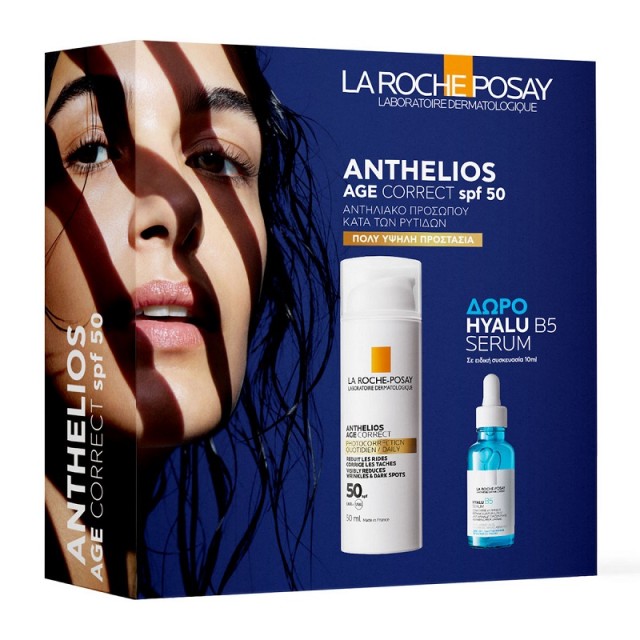 La Roche Posay Promo Anthelios Age Correct Αντηλιακό Προσώπου Κατά Των Ρυτίδων SPF50 50ml & Δώρο Hyalu B5 Serum 10ml