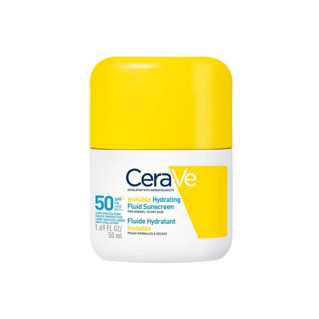 CeraVe Invisible Hydrating Fluid Sunscreen spf50 Αντηλιακό Προσώπου για Κανονική έως Ξηρή Επιδερμίδα 50ml