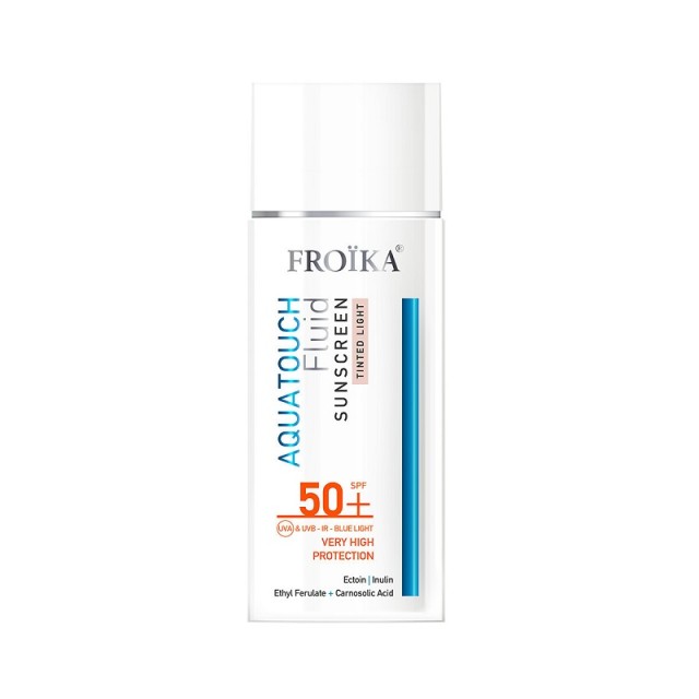 Froika Aquatouch Sunscreen Fluid Tinted Light SPF50+ Λεπτόρρευστο Αντηλιακό Προσώπου με Χρώμα 50ml