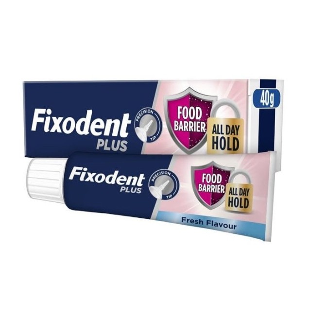 Fixodent Plus Food Barier Στερεωτική Κρέμα για Τεχνητές Οδοντοστοιχίες με Γεύση Μέντας 40gr