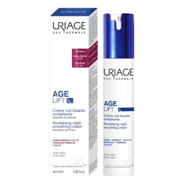 Uriage Age Lift Revitalizing Night Smoothing Cream Αντιγηραντική Κρέμα Νύχτας με Ρετινόλη και Υαλουρονικό 40ml