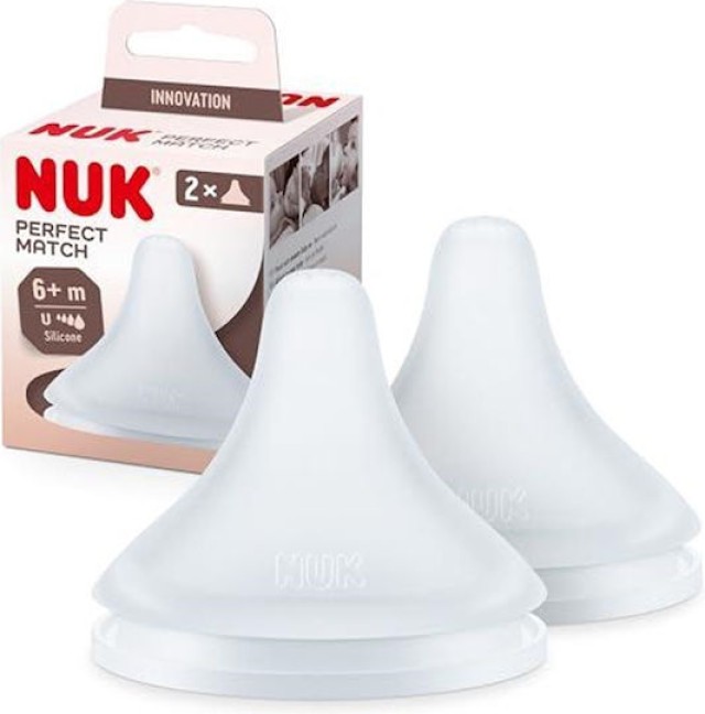 Nuk Perfect Match Θηλή Σιλικόνης για 6+ μηνών 2τμχ