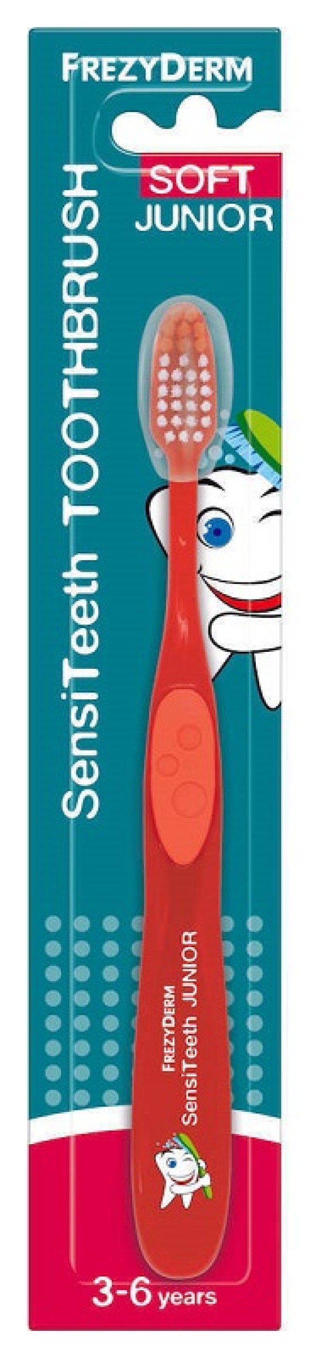 Frezyderm Sensiteeth Junior Toothbrush Soft Μαλακή Οδοντόβουρτσα Κόκκινη 3-6 Ετών 1τμχ