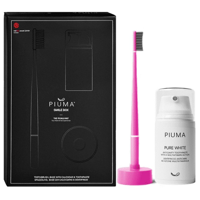 Piuma Smile Box Σετ με Soft Whitening οδοντόβουρτσα (Very Magenta) & Pure White οδοντόκρεμα 75ml & Βάση-ημερολόγιο