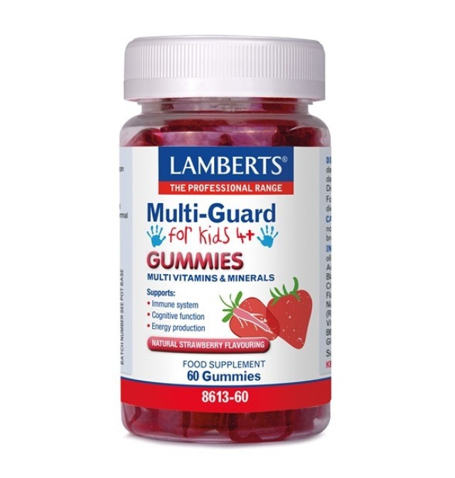 Lamberts Multi-Guard For Kids 4+ Παιδική Πολυβιταμίνη σε Ζελεδάκια με Φυσική Γεύση Φράουλα 60 Gummies