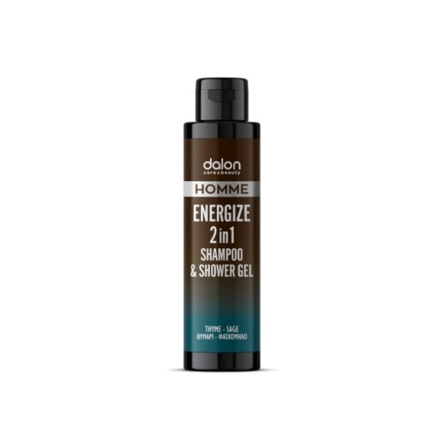Dalon Homme Energize 2in1 Shampoo & Shower Gel Σαμπουάν & Αφρόλουτρο με Εκχυλίσματα Θυμαριού και Φασκόμηλου 100ml