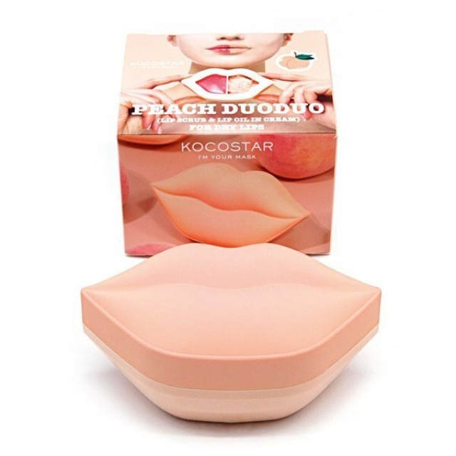Kocostar Peach DuoDuo Lip Scrub (23ml) & Lip Oil (20ml)  Scrub & Κρέμα, για Άμεση Απολέπιση και Ενυδάτωση Χειλιών