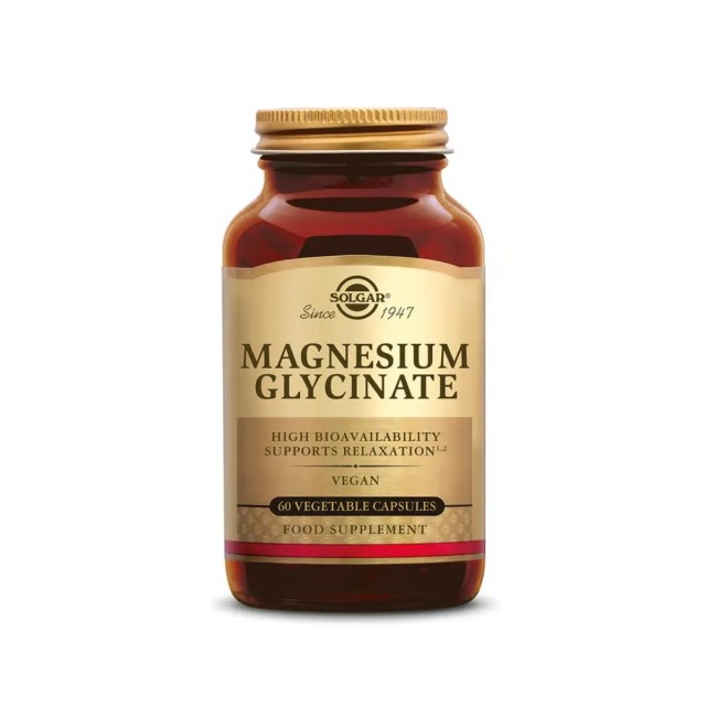 Solgar Magnesium Glycinate για την Υποστήριξη του Νευρικού και Μυικού Συστήματος 60 κάψουλες