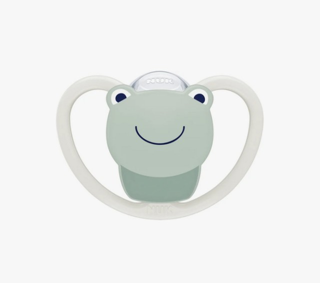 Nuk Space Πιπίλα Σιλικόνης Λευκή Βάτραχος 0-6m 1τμχ