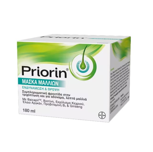 Priorin Μάσκα Μαλλιών Συμπλήρωματική Φροντίδα Στην Τριχόπτωση & Αδύναμα Λεπτά Μαλλιά 180ml