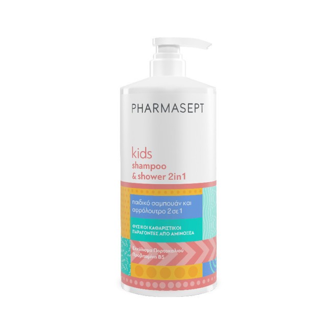 Pharmasept Kids Shampoo & Shower 2in1 Απαλό Παιδικό Σαμπουάν & Αφρόλουτρο 1lt