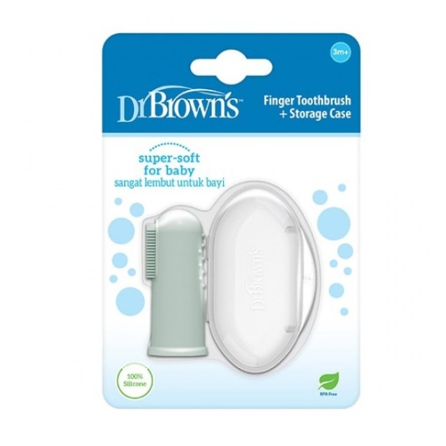 Dr. Browns Βρεφική Δαχτυλική Οδοντόβουρτσα Σιλικόνης 3m+ 1Τμχ