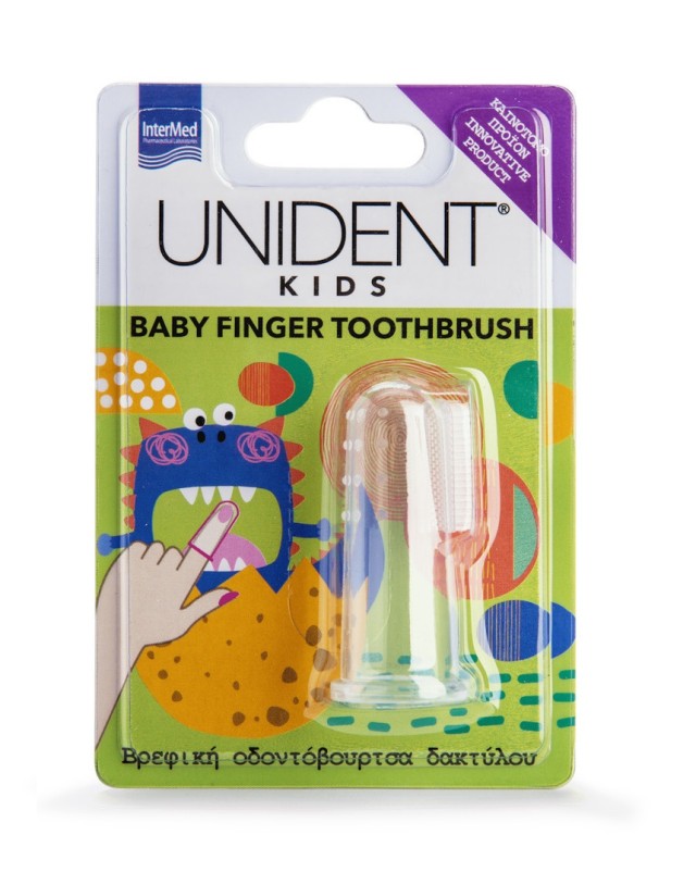 Intermed Unident Kids Baby Finger Toothbrush Βρεφική Οδοντόβουρτσα Δακτύλου 1 Τμχ