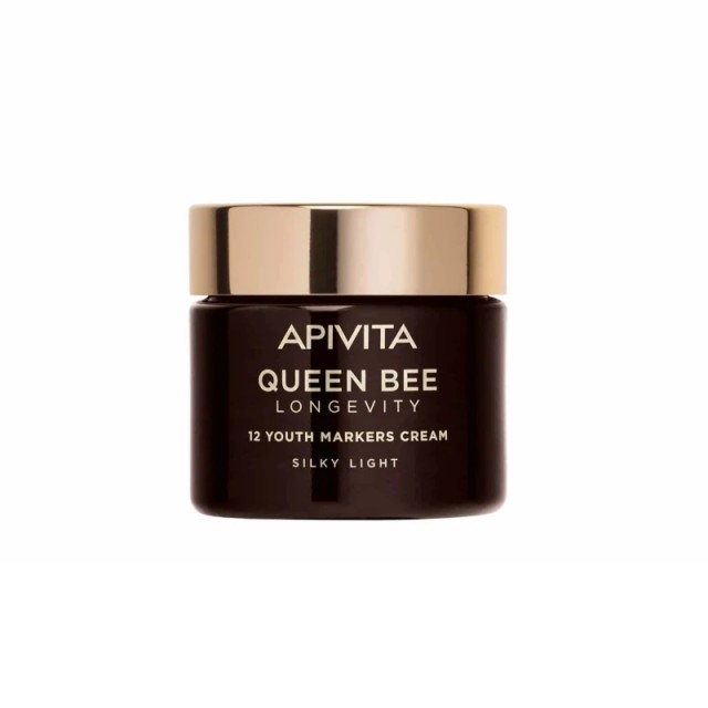 Apivita Queen Bee Longevity Silky Light Cream Μεταξένια Κρέμα Ελαφριάς Υφής Για Δράση Σε 12 Δείκτες Νεότητας 50ml