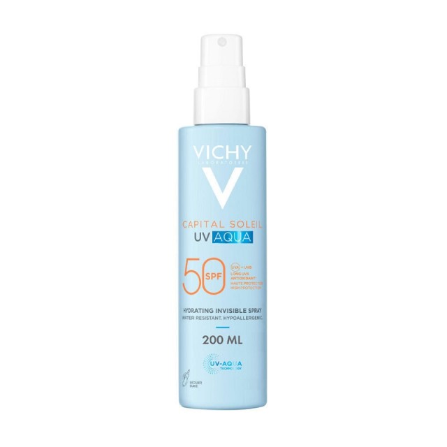Vichy Capital Soleil UV Aqua Hydrating Invisible Spray SPF50 Αντηλιακό Γαλάκτωμα για το Σώμα σε Spray 200ml